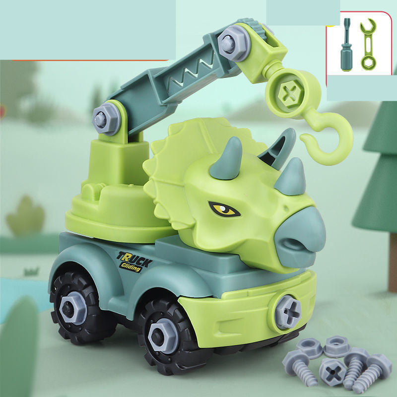 Children Disassemble Dinosaur Car Toy TYrannosaurus Rex Excavator