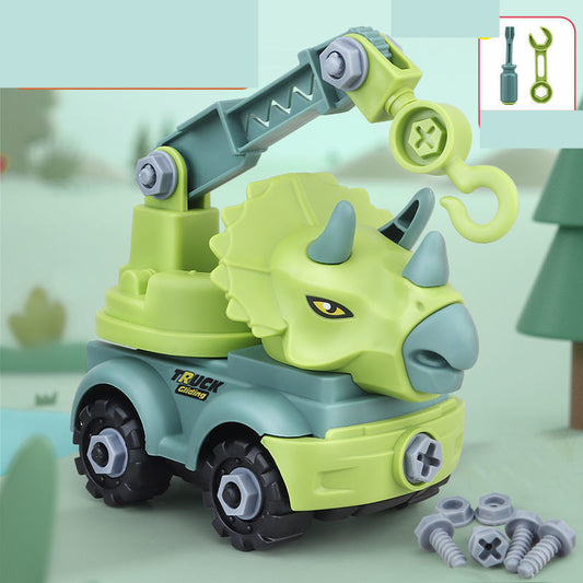 Children Disassemble Dinosaur Car Toy TYrannosaurus Rex Excavator