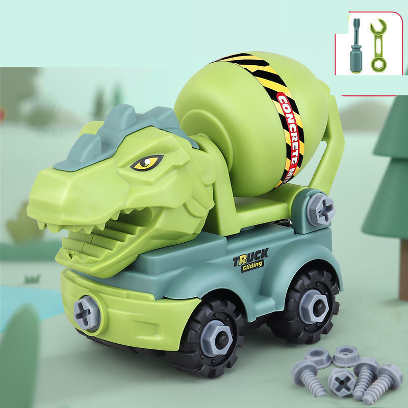 Children Disassemble Dinosaur Car Toy TYrannosaurus Rex Excavator