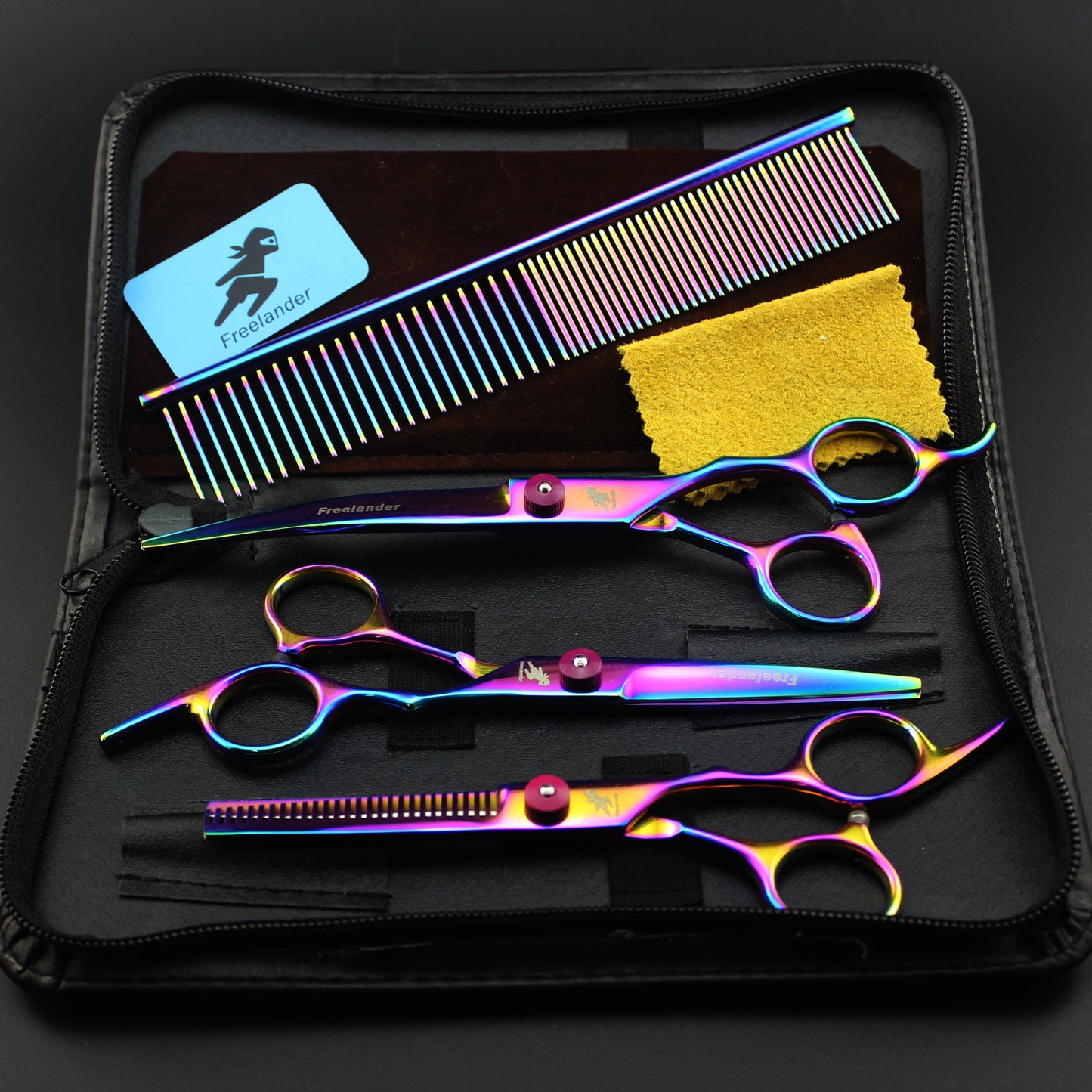 Colorful Electroplating Pet Beauty Scissors Knife Set