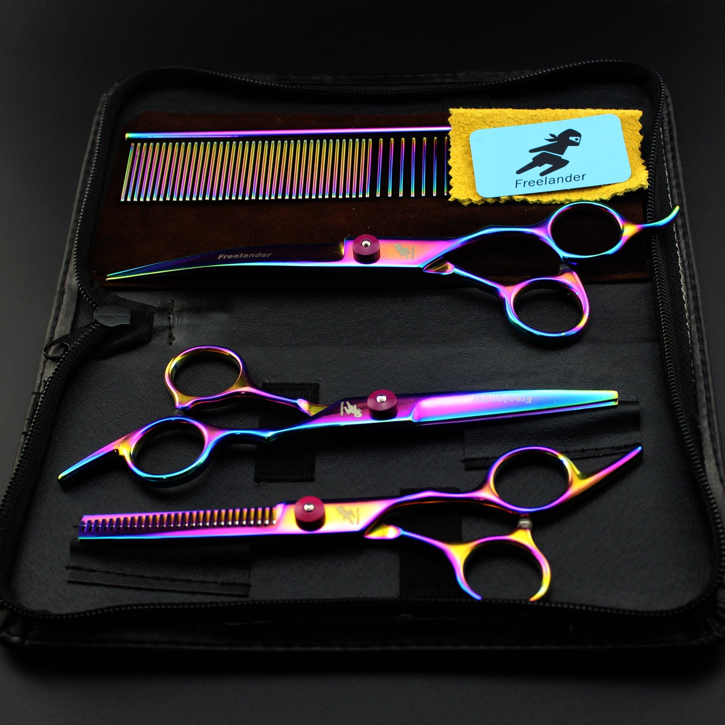 Colorful Electroplating Pet Beauty Scissors Knife Set